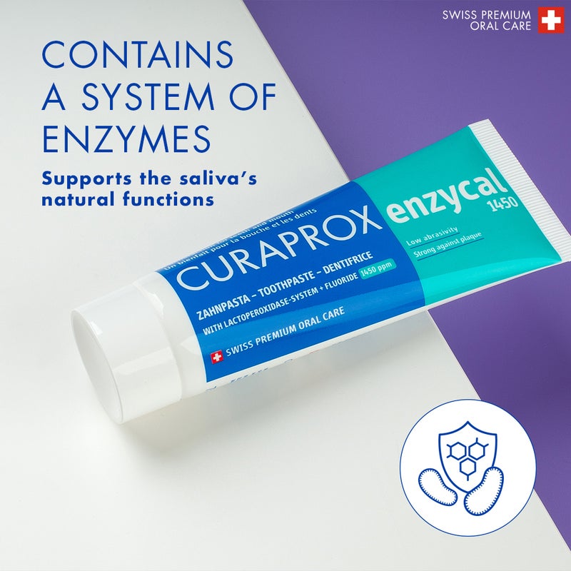 CURAPROX Enzycal 1450 Toothpaste | Protects Against Decay & Plaque | Gentle Oral Care with Mild Mint Flavor | Made in Switzerland - Image 3
